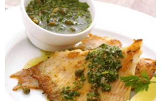 Skate with Lemon, Butter and Caper Sauce