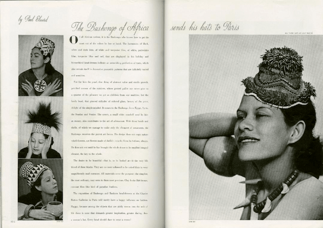 Man Ray, “The Bushongo of Africa Sends His Hats to Paris,”