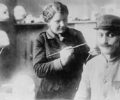 Anna Coleman Ladd with a soldier, July 1918