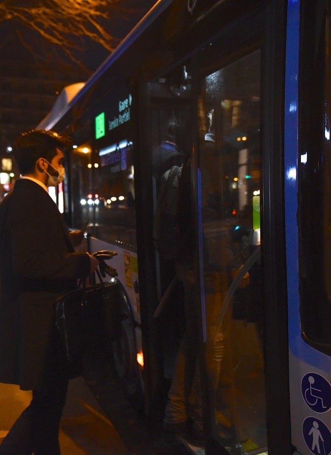 Public transport supports the late-night workers. 