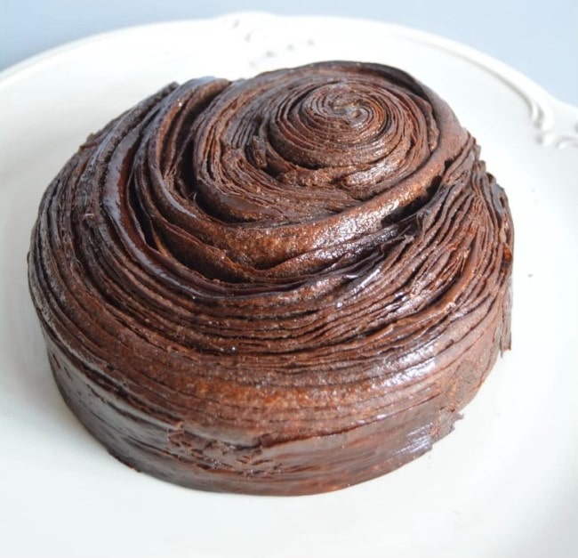 An all-chocolate puff pastry brioche by La boulangerie Ernest