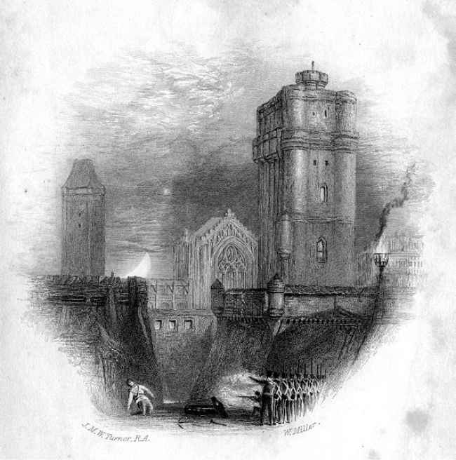 Engraving of Château de Vincennes by William Miller after Turner