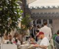 Mimosa terrace full of diners