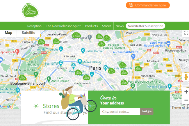 Map of Le Nouveau Robinson taken from their website