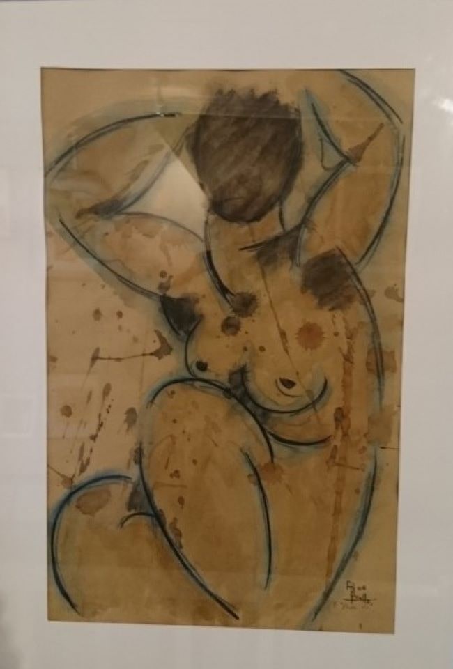 Painting of a naked lady with no face