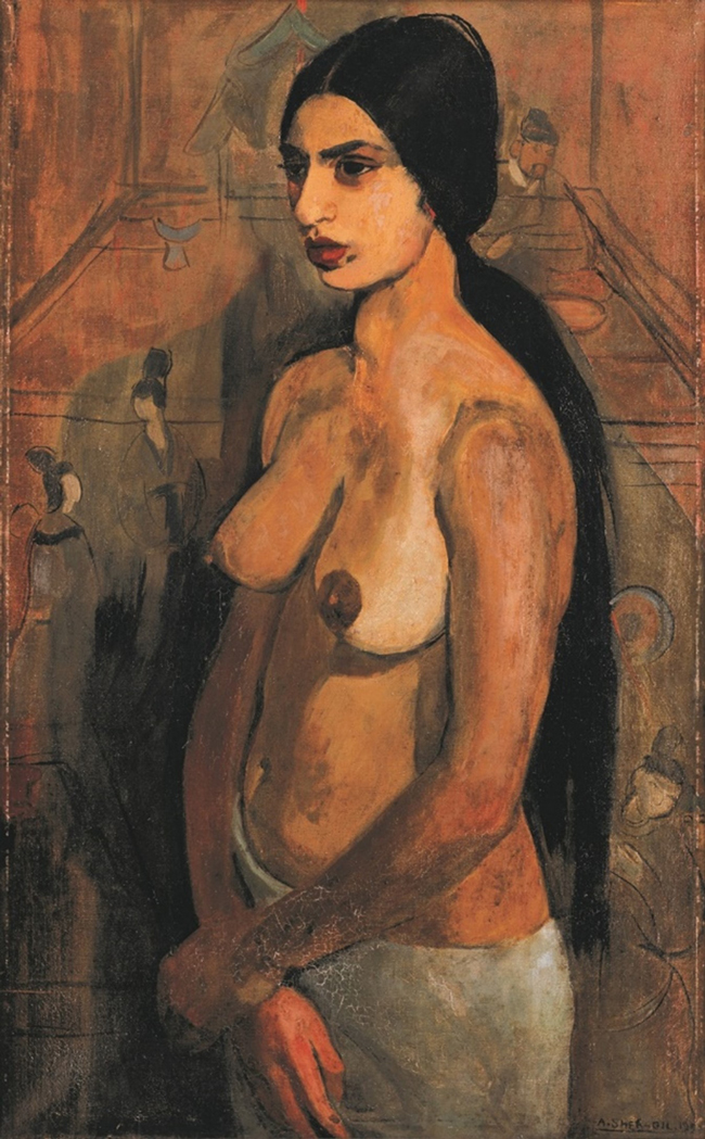 Amrita Sher-Gil, Self-Portrait in Tahitian Skirt