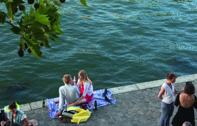 Couple by the Seine