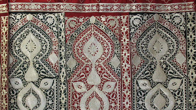 Beautiful black and red textile