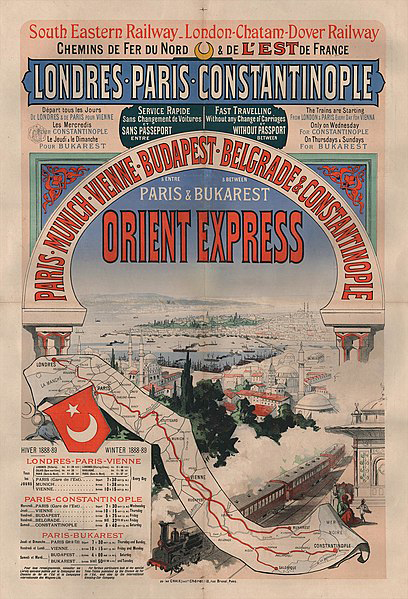 Poster advertising the Orient Express