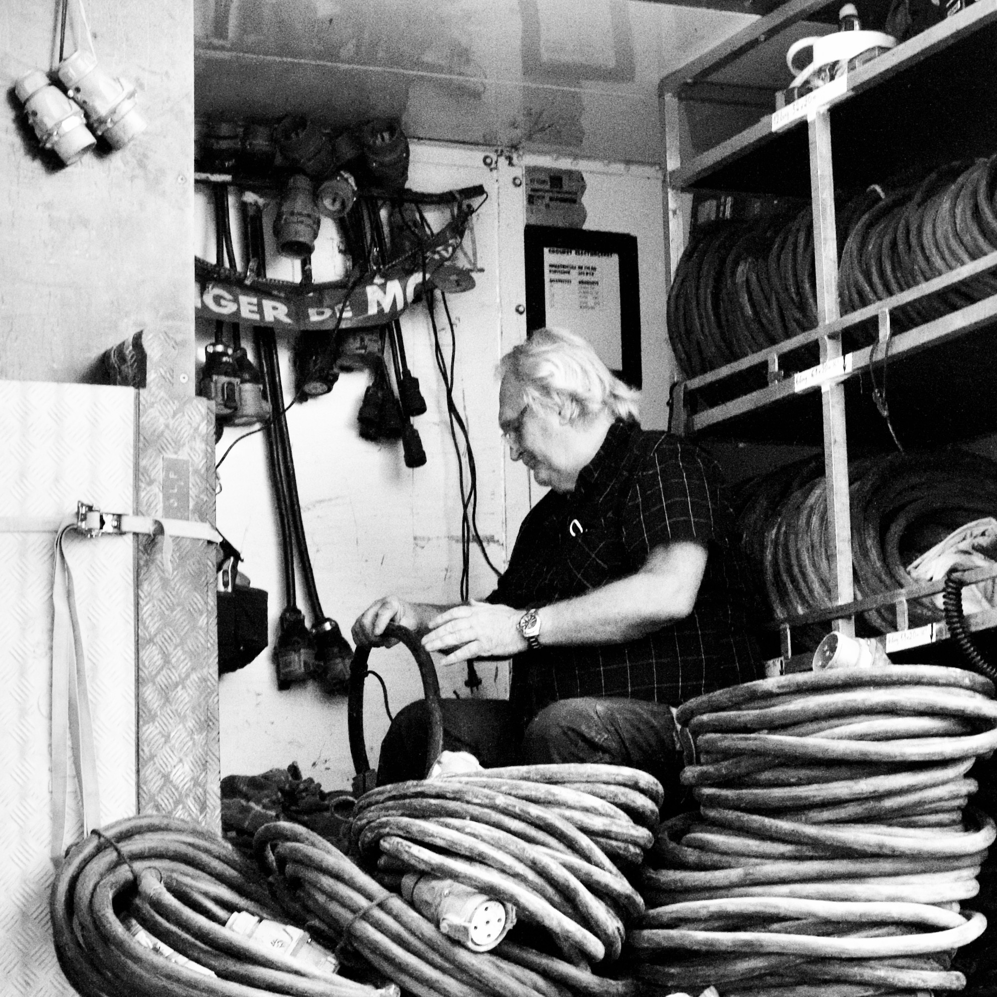 A man with cables