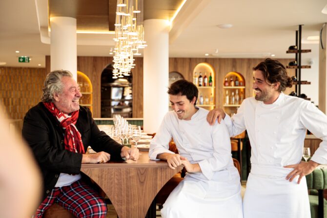 Bruno Verjus with two Chefs at Cavalieri