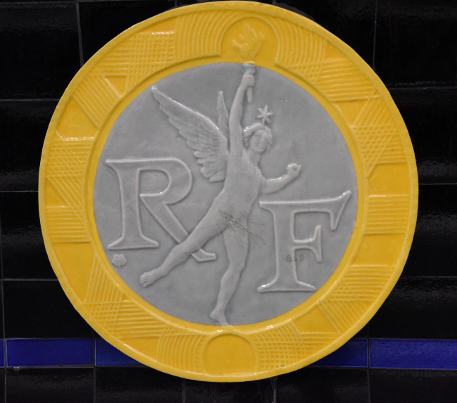 Close up of a large coin replica