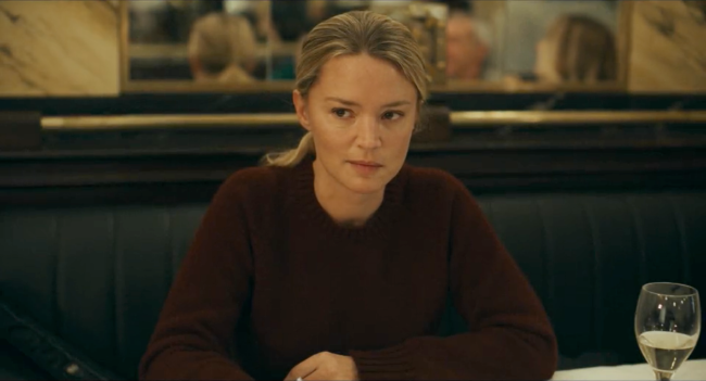 A woman sat at a table