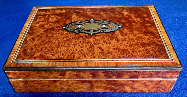 Vintage burled wood gaming box