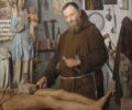 Danton Monk Sculpting a Figure of Christ