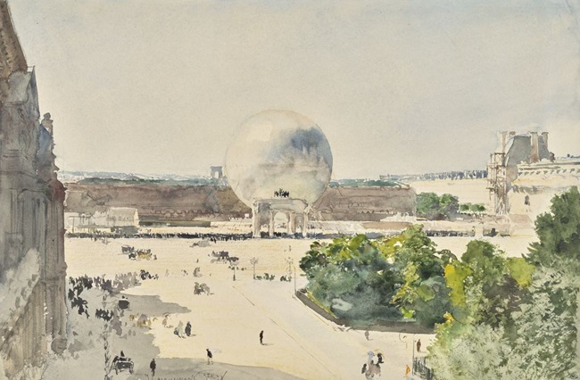 Jules Jacquemart Le Balloon Giffard aux tuileries en 1878 (c) rmn grand palais - musee d'orsay