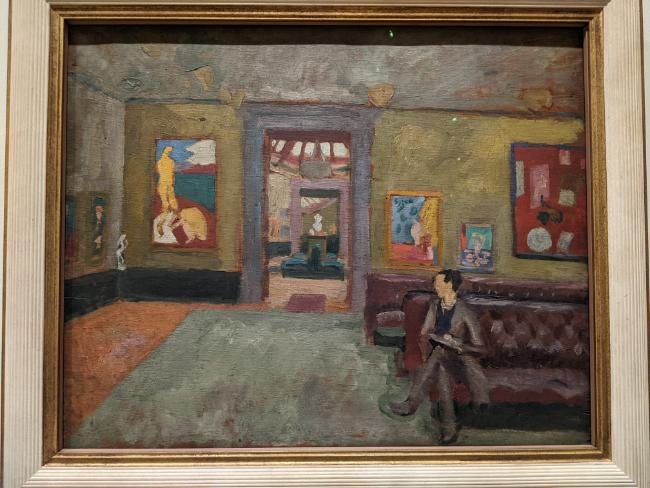 Roger Fry, A Room in the Second Post-Impressionist Exhibition, 1912. Oil on wood, 50.5 x 60.5 cm, Musée d’Orsay, Paris – in deposit at Muba Eugène Leroy, Tourcoing. Donation by Mme Pamela Diamand, daughter of the artist, 1959 © RMN-Grand Palais (Musée d’Orsay) /Hervé Lewandowski