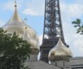 Eiffel Tower and Sainte Trinite Cathedrale